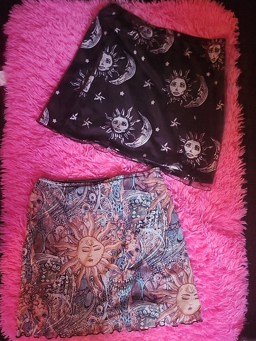 Sun & Moon Set!  Mini Skirts - Black & Multicolor